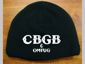 CBGB čierna pletená čiapka stredne hrubá vo vnútri naviac zateplená, univerzálna veľkosť, materiálové zloženie 100% akryl